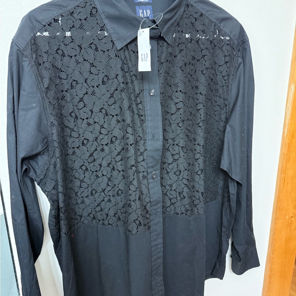Gap Black Blouse Style Shirt NEW